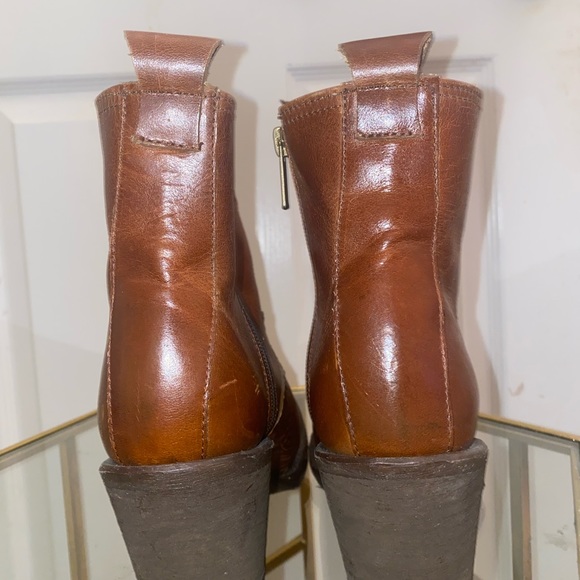 Brown Cowgirl Booties- handmade in Mexico (Suelo de Cuero /leather ) botines - Picture 5 of 6